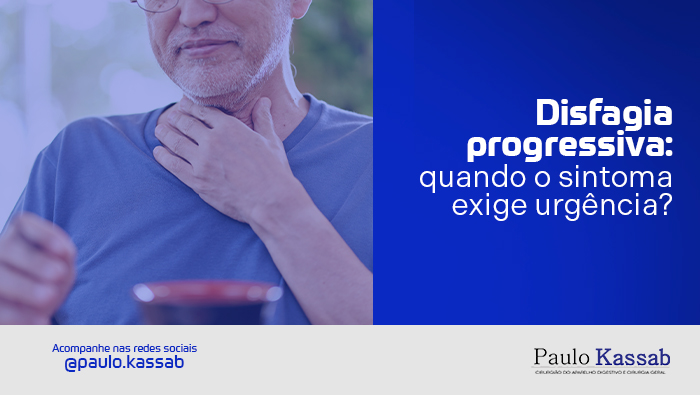 Disfagia progressiva: quando o sintoma exige urgência? 1 Homem toca o pescoço com a mão, sugerindo dificuldade ao engolir ou desconforto na garganta.